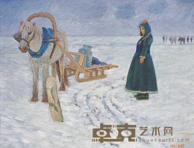 龙力游 1986年作 归来 40×53cm